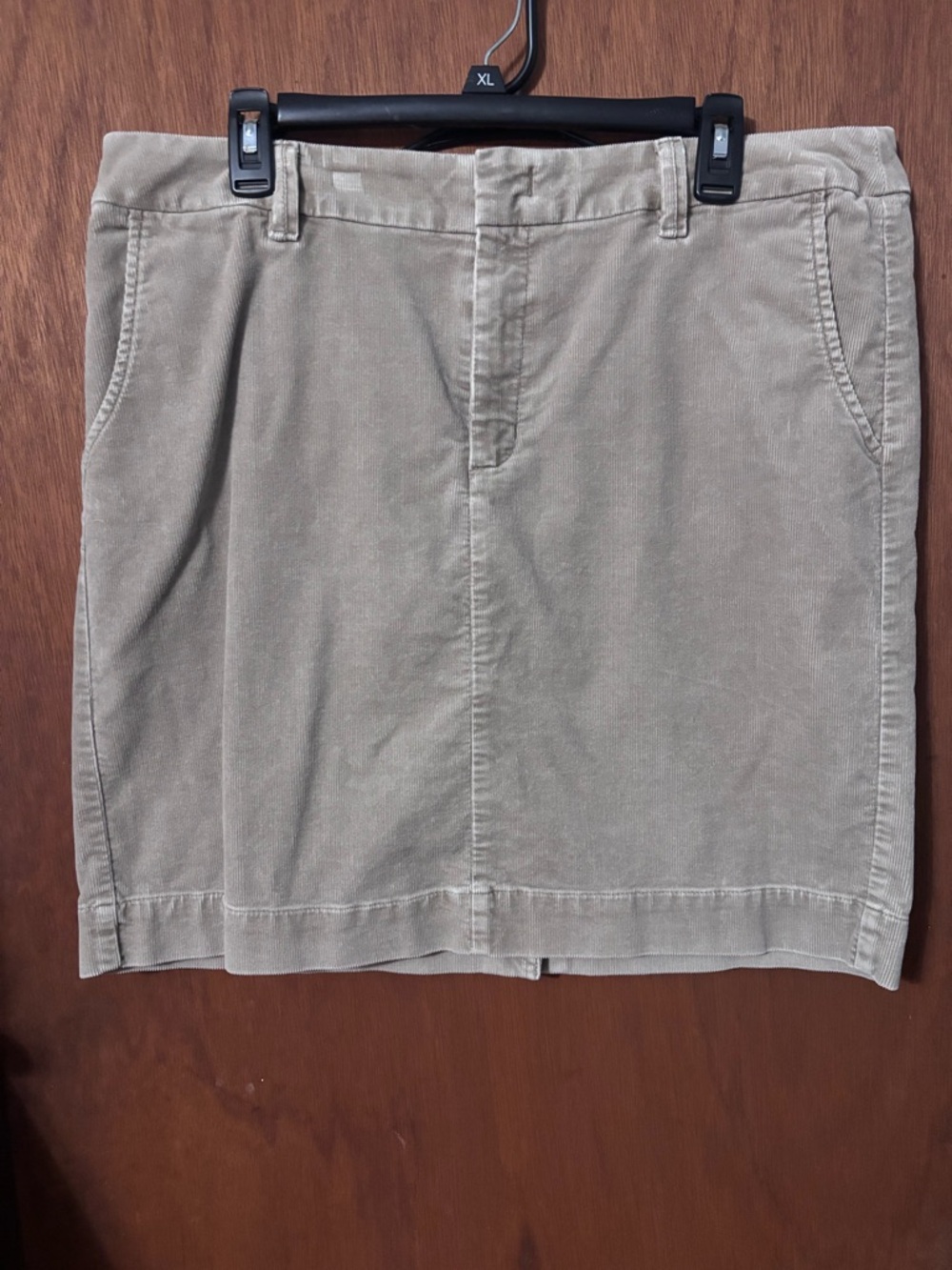 Eddie Bauer Beige Corduroy Midi Skirt
